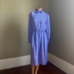 Elegant Blue Ruffle Dress